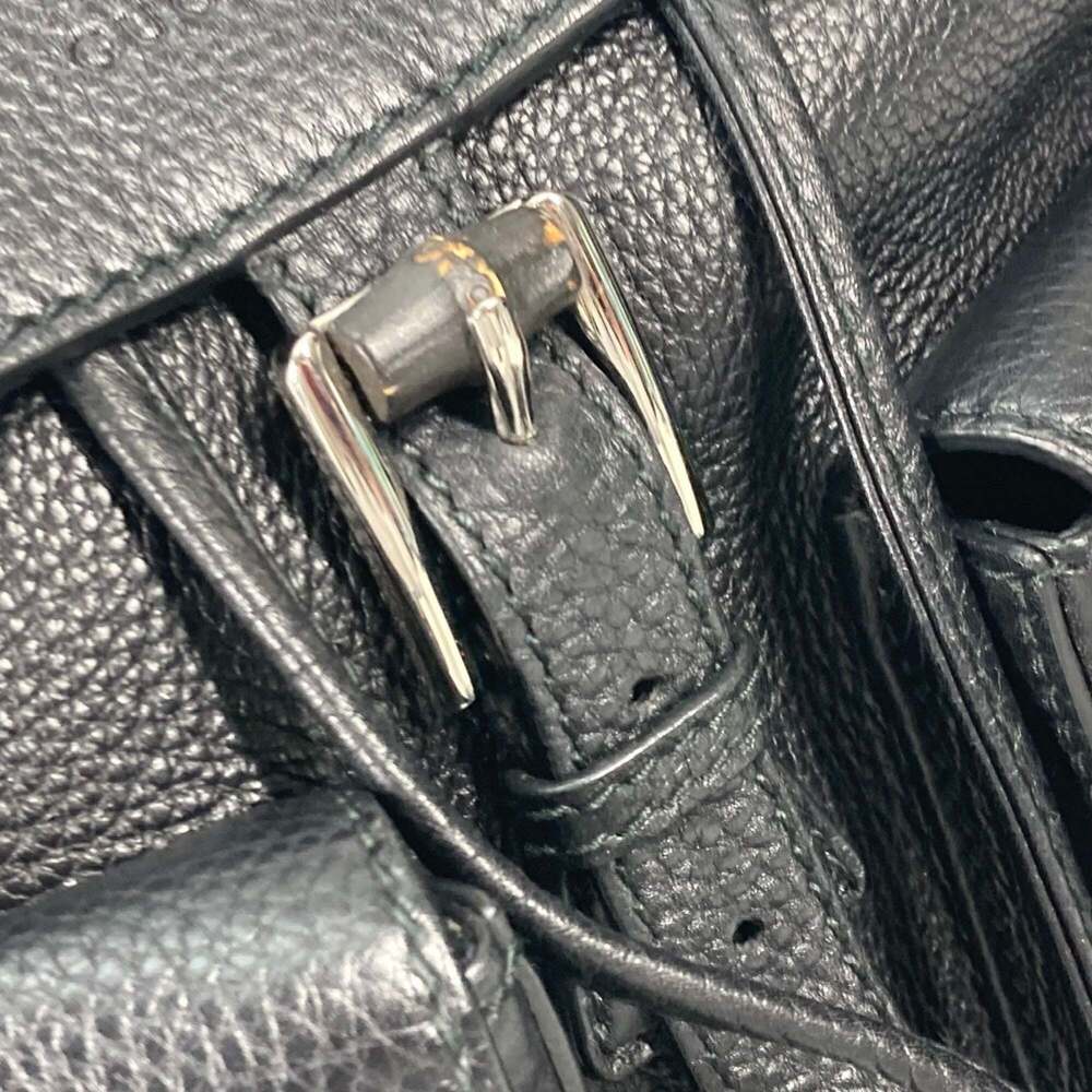 GUCCI Authentic Black Leather Bamboo Backpack - Picture 8 of 16